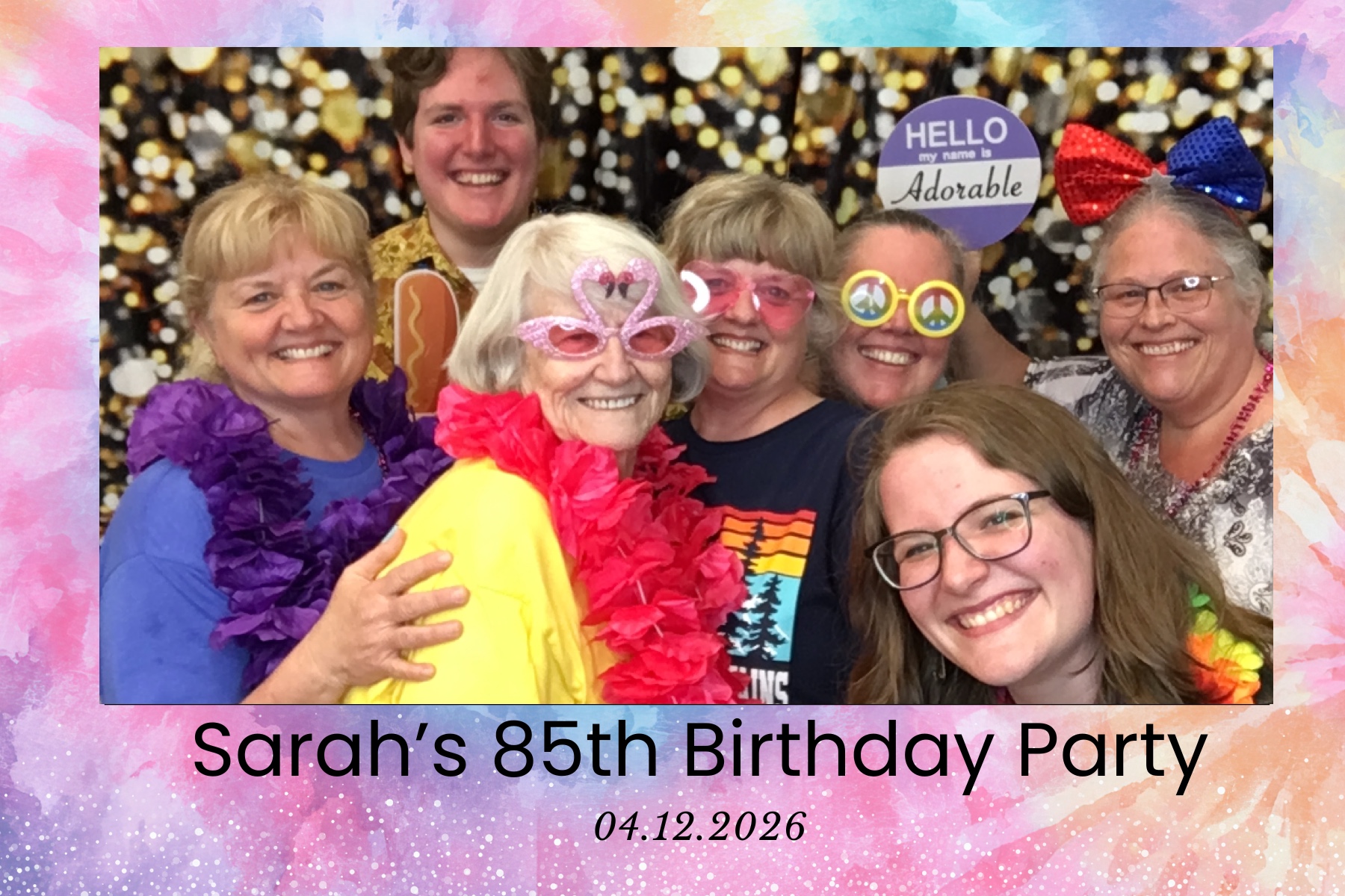 Sarah's 85th Birthday Party photo booth strip