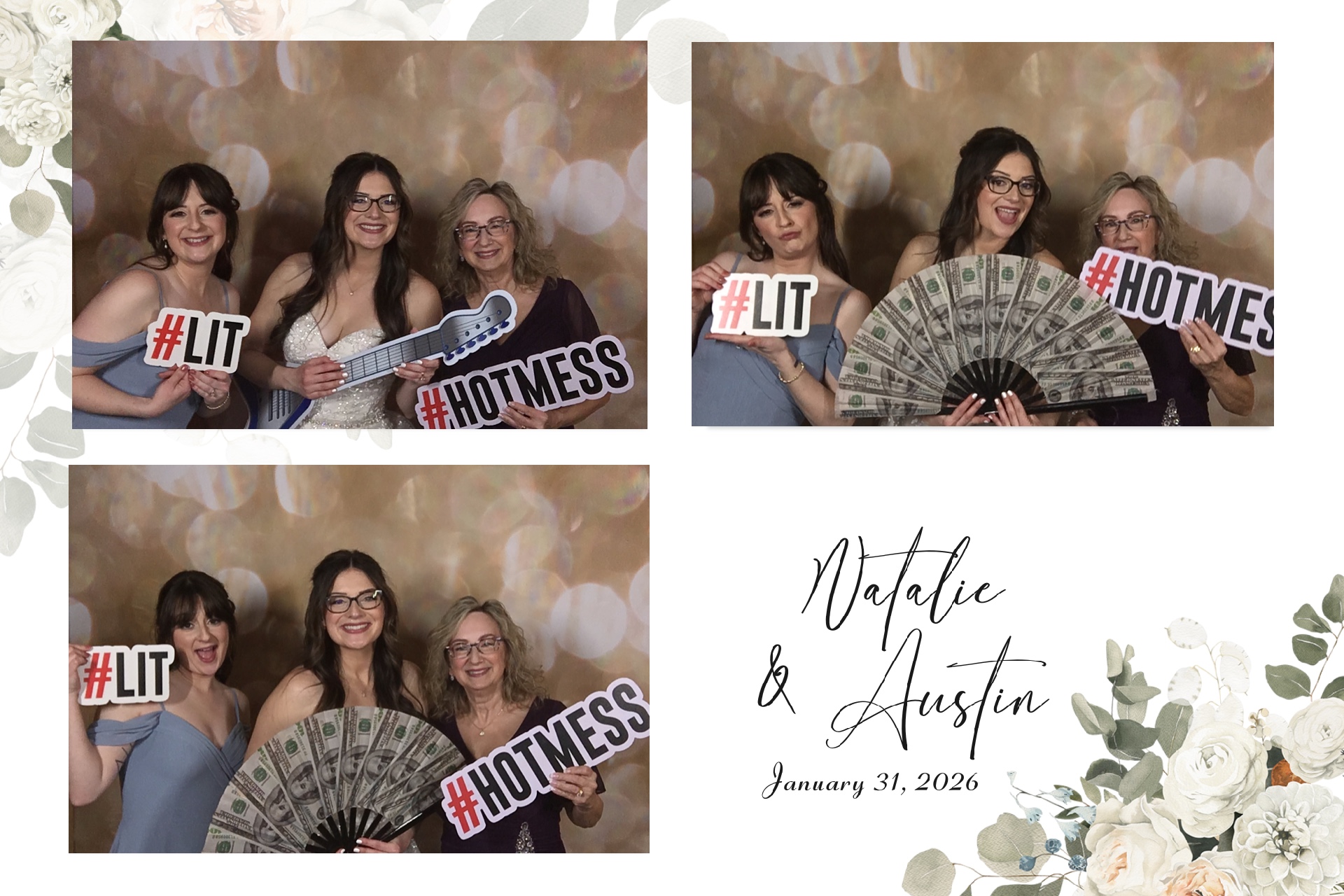 Natalie and Austin's wedding photo booth strip