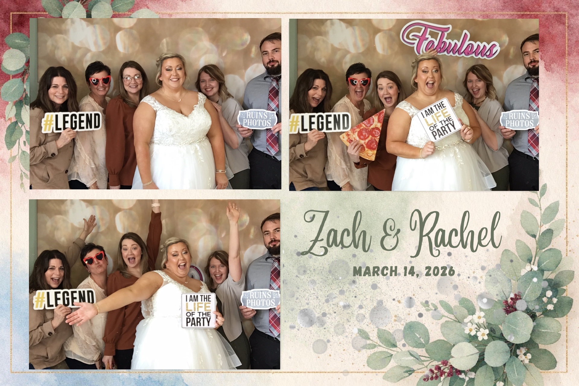 Zach and Rachel's wedding photo booth strip